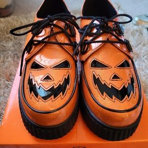 StrangeCvlt Krypt Scary Jack Orange Glitter Creepers